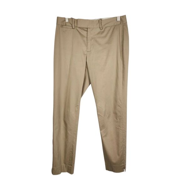 RALPH LAUREN Rugby Pants Womens 4 Tan Khaki‎ Cropped Chino Dress Trousers Y2K - Picture 1 of 10